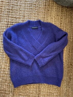 Vintage Andrea Jovine Deep Purple V-Neck Sweater